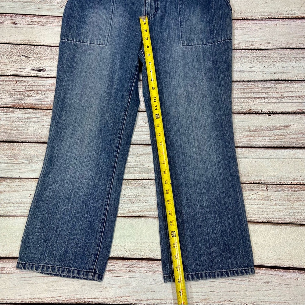 Vintage Tommy Hilfiger Jeans Womens Size 10 Slash Pockets Blue Embroidered - Picture 8 of 9